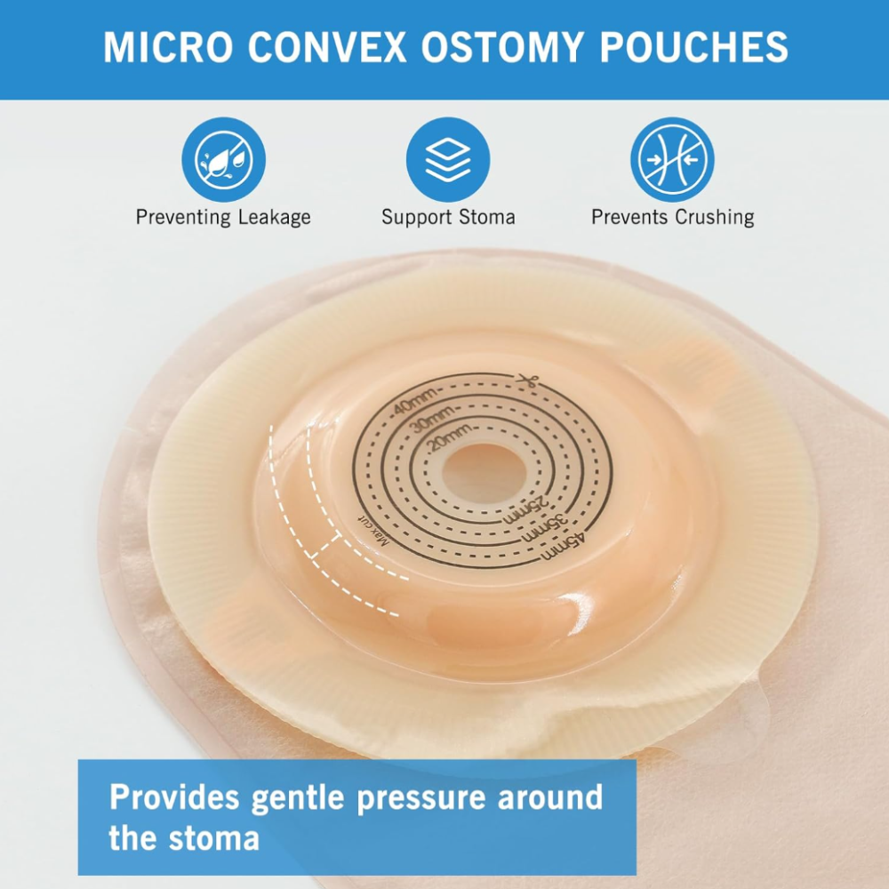 CONVEX BASEPLATE UROSTOMY DRAINABLE POUCH 10 PCS