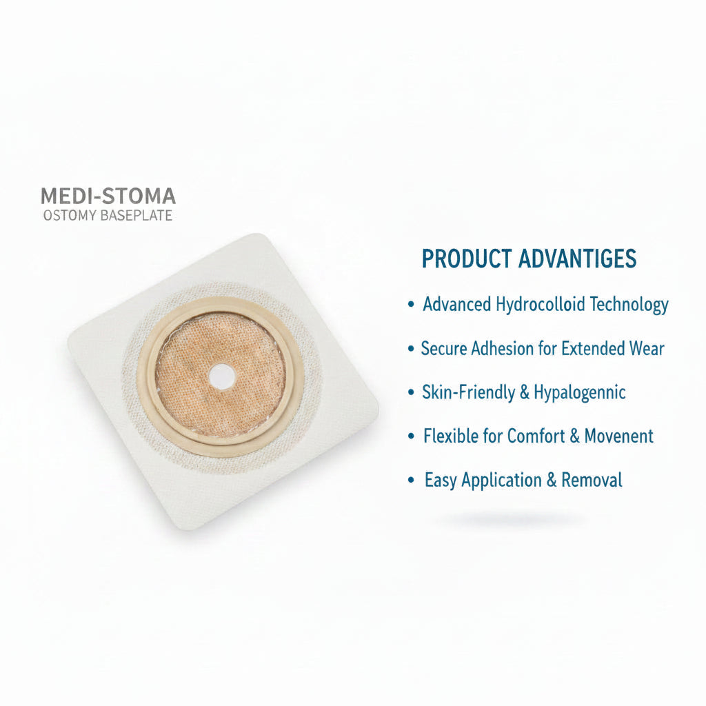 Ostomy Two-Piece Flat Baseplate 10 PCS