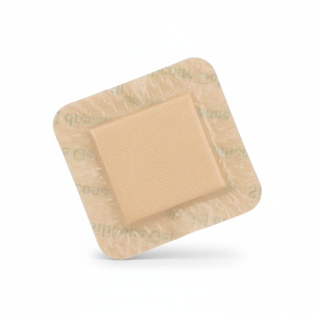 Silicone Foam Wound Dressing with Border, (10-Pack)